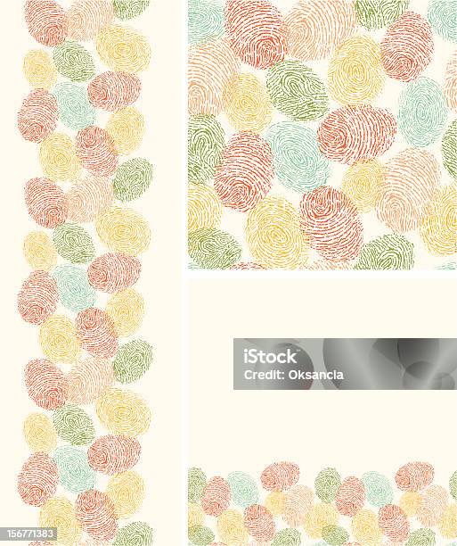 Colorful Fingerprints Seamless Patterns Set Stock Illustration - Download Image Now - Collection, Thumbprint, Abstract