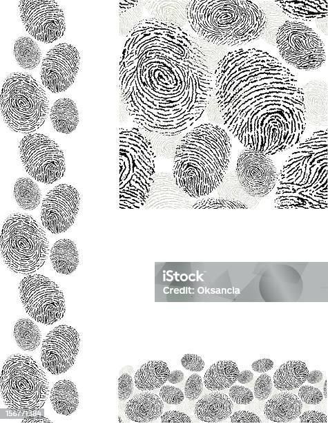 Fingerprints Seamless Patterns Set Stock Illustration - Download Image Now - Fingerprint, Group Of Objects, Illustration
