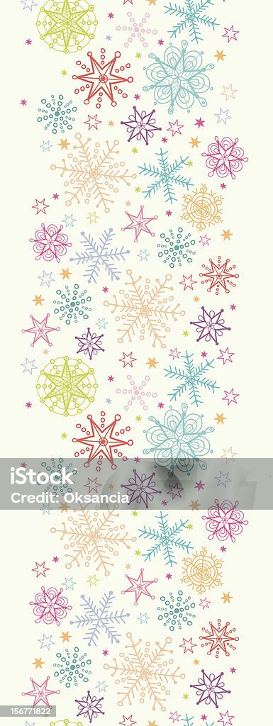 Fiocchi di neve verticale Seamless ornamento colorate - arte vettoriale royalty-free di Arancione