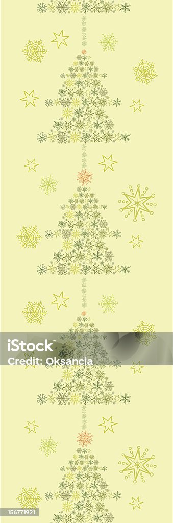 Arbres de Noël avec des étoiles Ornement de motif sans couture verticale - clipart vectoriel de Arbre libre de droits