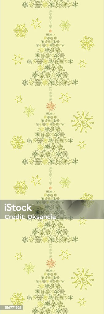 Christmass árvores com estrelas padrão sem emendas verticais enfeites - Vetor de Arte Linear royalty-free