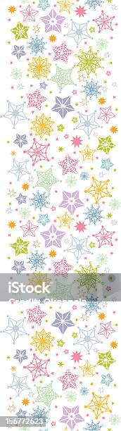 Stelle E Fiocchi Di Neve Verticale Seamless Pattern Decorazione - Immagini vettoriali stock e altre immagini di A forma di stella