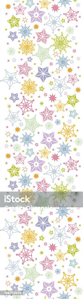 Gwiazdy i płatków śniegu, pionowe bezszwowe wzór Ozdoba - Grafika wektorowa royalty-free (Bazgroły - Rysunek)
