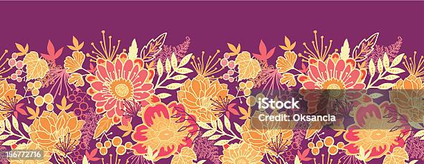 Warm Garden Horizontal Seamless Pattern Ornament Stock Illustration - Download Image Now - Autumn, Backgrounds, Beauty In Nature