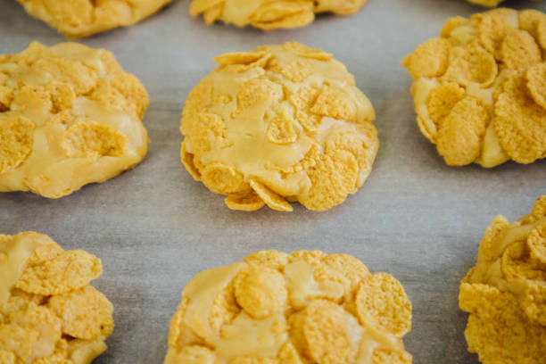 istock Cornflake Cookies Prepare to put in the oven on a tray. 1567731809