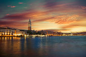 An evening view of Venice looking at Piazza San Marco.