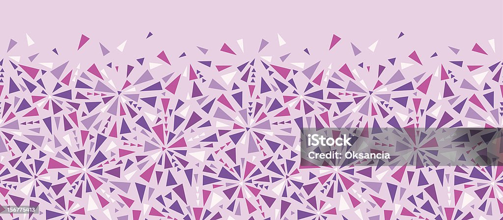 Triángulos abstractos ráfaga Horizontal Seamless Pattern frontera - arte vectorial de Abstracto libre de derechos