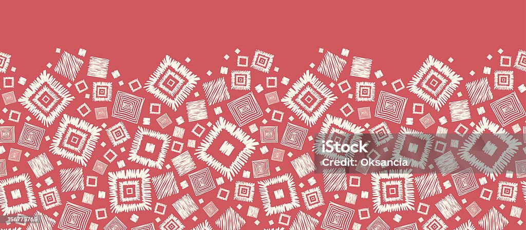 Doodle Squares Texture Horizontal Seamless Pattern Border Vector Horizontal seamless pattern ornament texture with abstract sketched squares. Abstract stock vector
