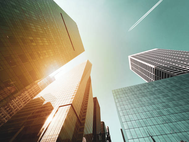 istock Manhattan office buildings for background usage. Abstract business and architectural background 1567765166