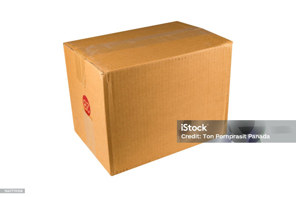 Box Parcel View Parcel Box Isolated On White Background Stock Photo - Download Image ...