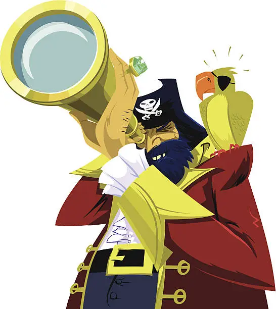 Vector illustration of Pirate Captain