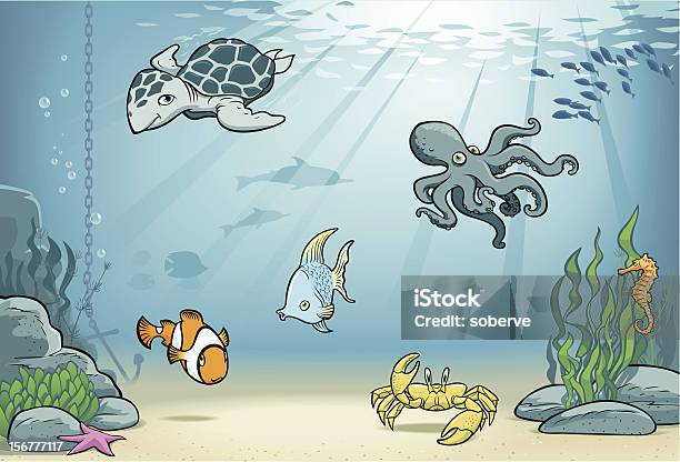 Under The 바다빛 수중에 대한 스톡 벡터 아트 및 기타 이미지 - 수중, 바다, 바위