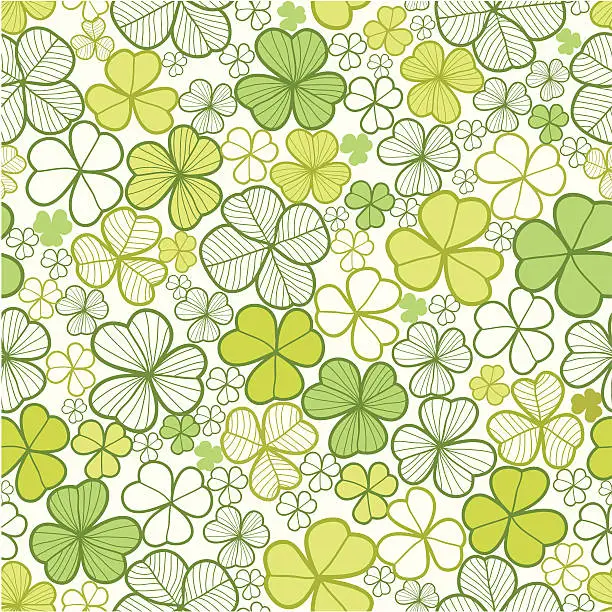 Vector illustration of Clover Seamless Pattern Background