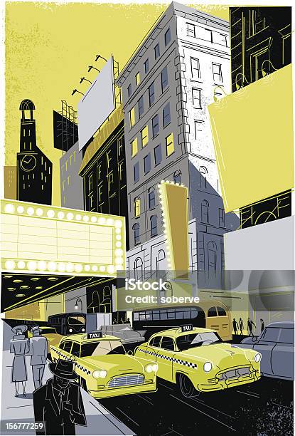 Vintage Broadway Stock Illustration - Download Image Now - Broadway - Manhattan, Illustration, New York City