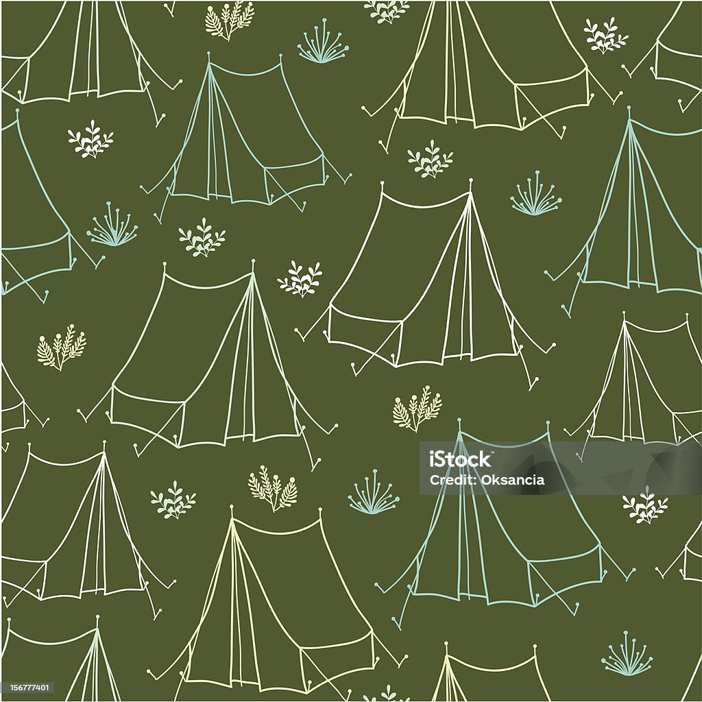 Camp Pattern Background Camp Tents Seamless Pattern Background Stock Illustration - Download ...