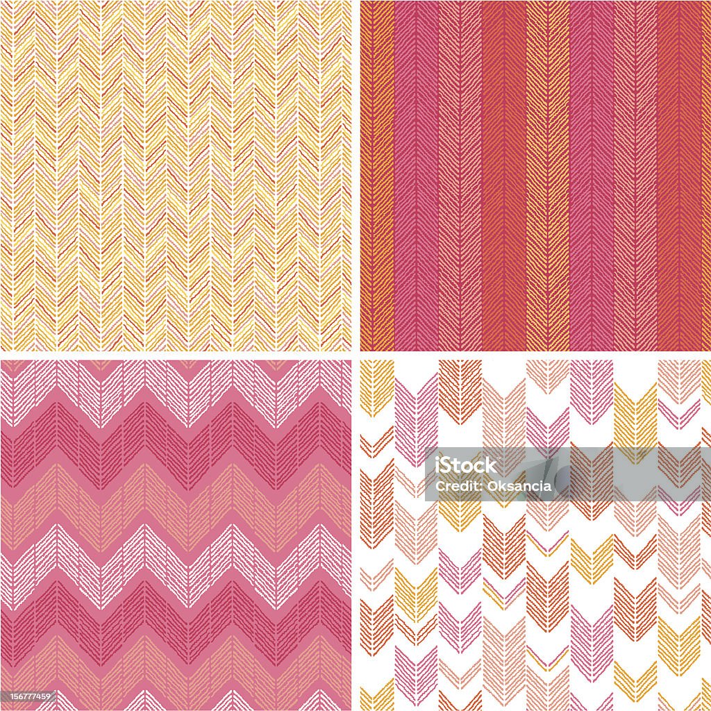 Four Chevron Fabric Textures Seamless Patterns Set Stock Illustration ...