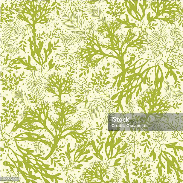 Green Seaweed Seamless Pattern Background Stock Illustration - Download Image Now - Sea, Pattern, Seaweed