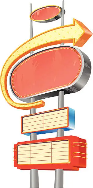 Vector illustration of Advertising for motel sign