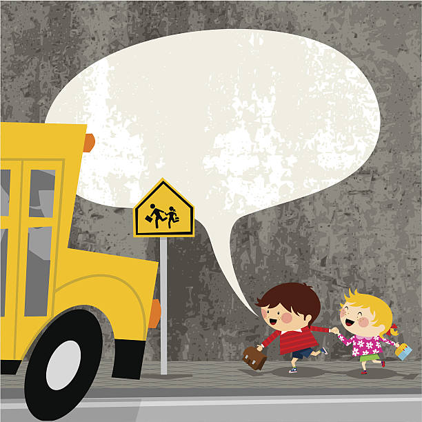 Ready to start the school. kids  vector illustration cute http://i681.photobucket.com/albums/vv179/myistock/friend.jpg school bus stop stock illustrations