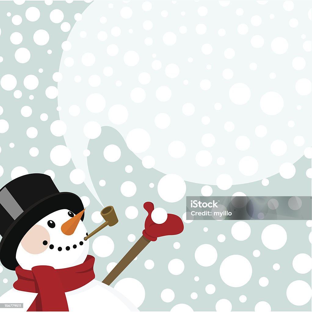 Boneco de neve Neve Neve feliz Fofo convite de Inverno vector - Royalty-free Boneco de neve arte vetorial