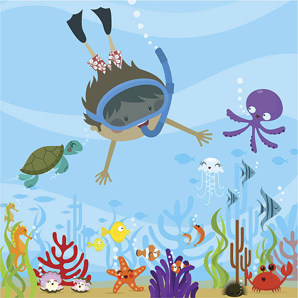 ilustraciones, imágenes clip art, dibujos animados e iconos de stock de buceo - swimming trunks illustrations