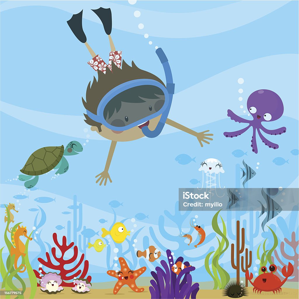 Diving http://tiny.cc/bzm2n Child stock vector