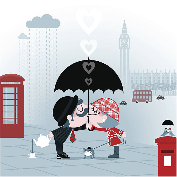 ilustrações, clipart, desenhos animados e ícones de british beijo - mailbox london england red british culture