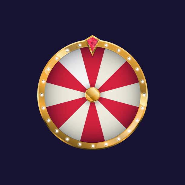 illustrazioni stock, clip art, cartoni animati e icone di tendenza di icona 3d della ruota che gira. icona della ruota della fortuna isolata su sfondo nero. illustrazione vettoriale - roulette roulette wheel gambling spinning