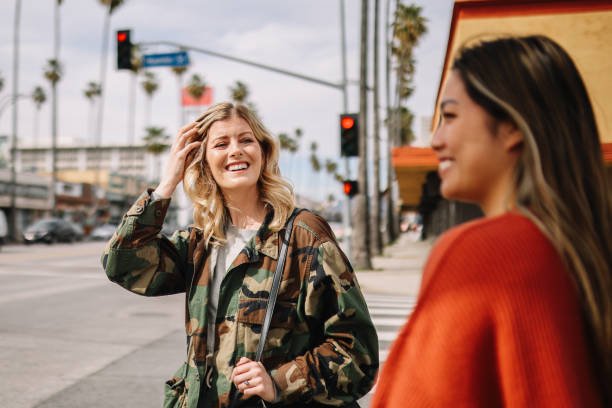 female friends walking in Van Nuys, LA