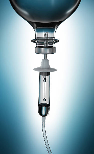 IV Drip Close view of an IV Drip. Very high resolution 3D render. saline drip stock pictures, royalty-free photos & images