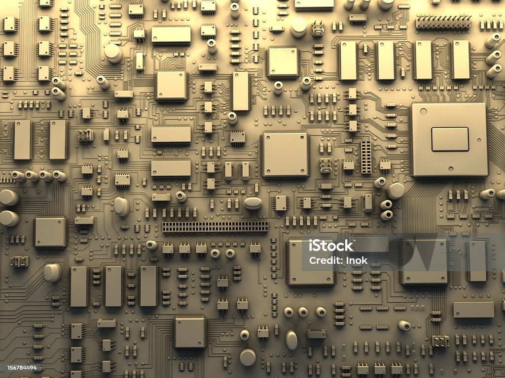 Astratto hardware - Foto stock royalty-free di Scheda a circuito