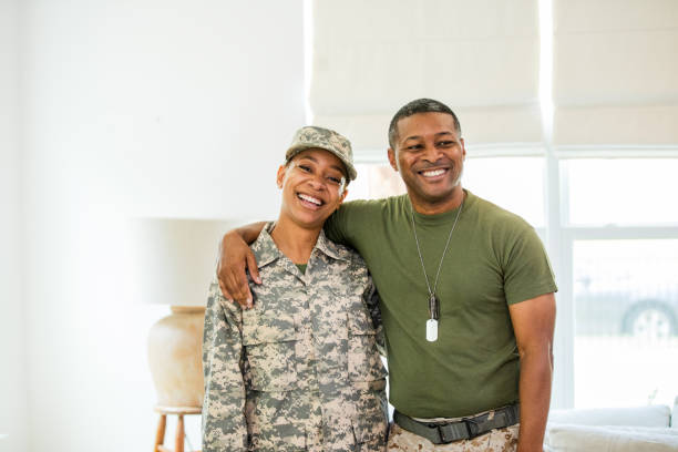 istock Proud soldier dad and daughter pose for portrait 1567860892