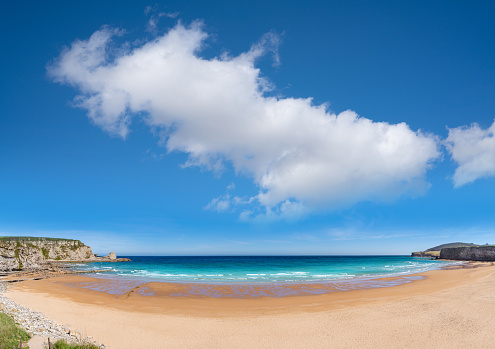 Playa de Langre in Santander Cantabria at Cantabrian Sea of northern Spain. Ribamontan al Mar