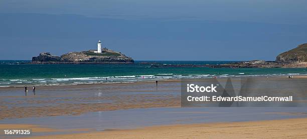 Beach Panoramaozean Und Leuchtturm Am Godrevy Veranstaltungsraum Cornwall Stockfoto und mehr Bilder von Abenteuer