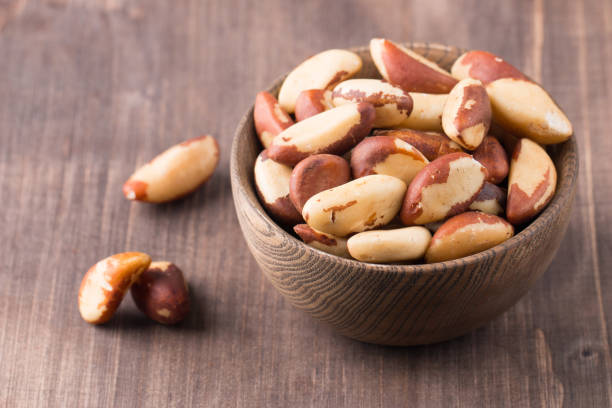 istock Brazilian nuts in a bowl. 1567915090