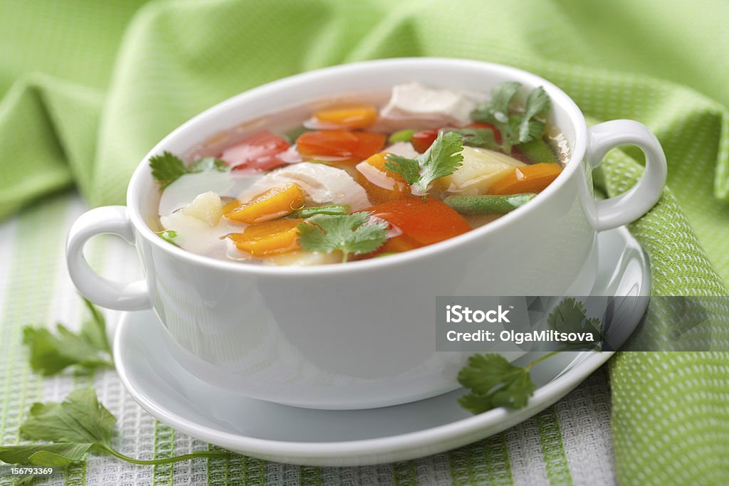 chicken soup with vegetables Bell Pepper Stock Photo