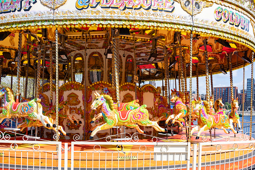 Liverpool, united kingdom May, 16, 2023 Carousel in Liverpool, England.