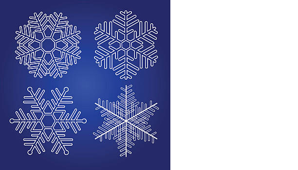 set of vector snowflakes vector art illustration