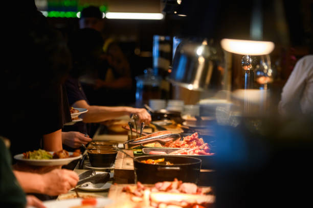 Dining in a luxury hotel stock photo