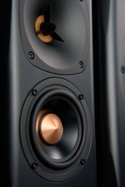 istock Multimedia acoustic sound speaker on dark background 1567997924