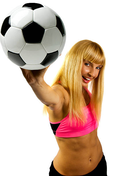 istock Blond Female Soccer Player with the Ball 156800112
