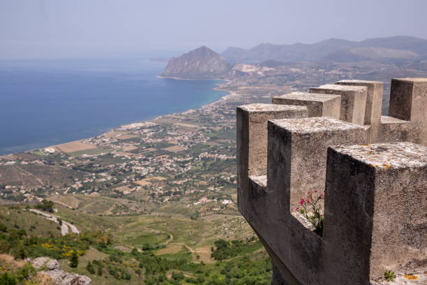View of the coastline between Cortigliolo and Cornino with Monte Cofano in the background
