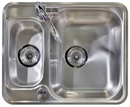 Stainless Water Tap and Wash Sinks Isolated with Clipping path