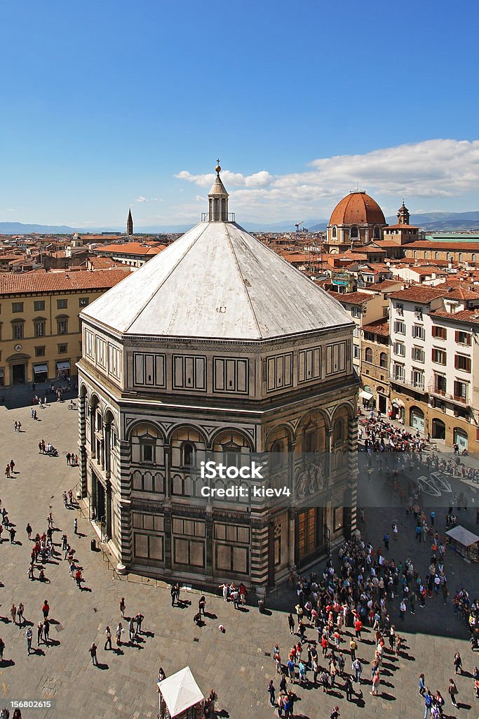 Baptistery and city of Florence View of the Baptistery and the city of Florence Baptistery Stock Photo