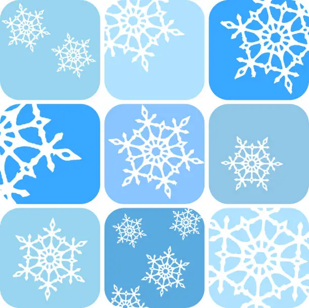 Vector illustration of Snowflakes pattern