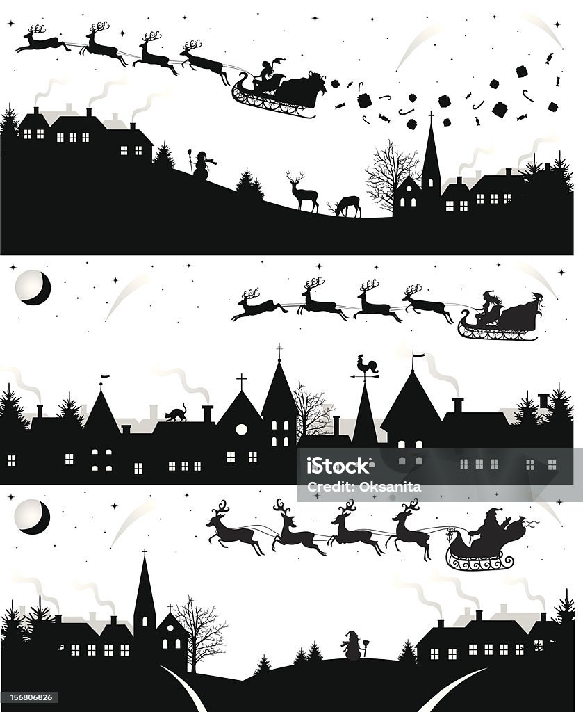 Christmas silhouettes. Set of christmas silhouettes. In Silhouette stock vector