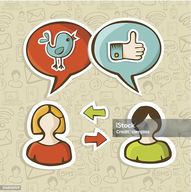 Social Media Networks People Connection Stock Illustration - Download Image Now - Adult, Arrow Symbol, Bird