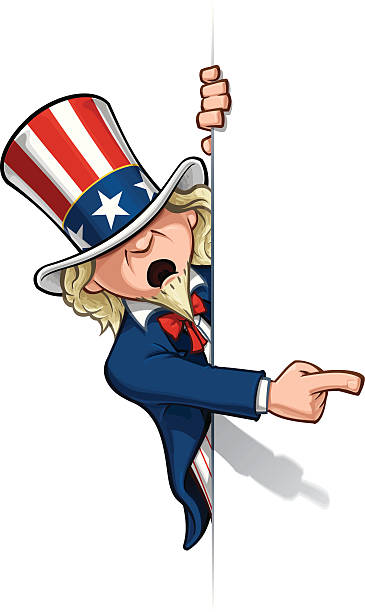 ilustrações, clipart, desenhos animados e ícones de uncle sam apontando em um banner - distress rocket