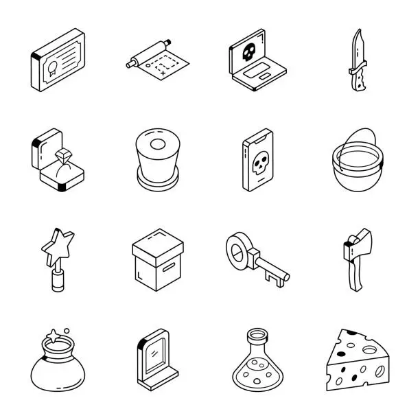 Vector illustration of Fantasy Line Icons Download