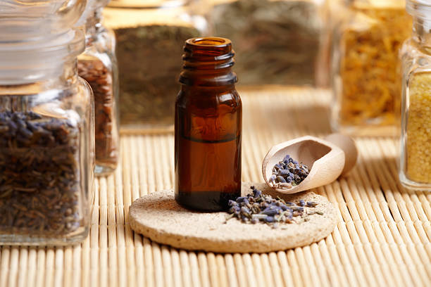 istock Dried lavender petals with macerated oil 156807974